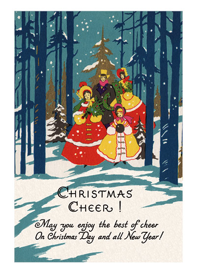 Christmas Illustrator: Unknown Imprint: Laughing Elephant Mid-Century Singing Trees Winter'
