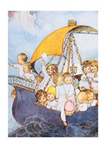 Babies on Sailboat (Baby Art Prints)