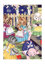 Kittens in Garden (Birthday Greeting Cards)