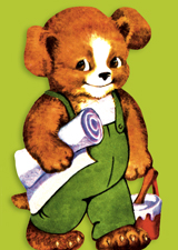 A Teddy Bear Helper (Home & Hearth Art Prints)