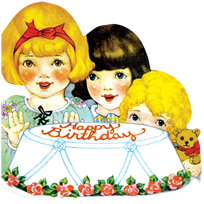 Children With Cake (Birthday Greeting Cards)