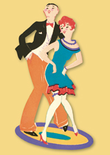 Art Deco Dancers (Bridge Table Deco Graphic Design Greeting Cards)