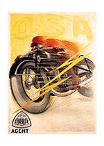 French Motorcyle Poster (By Land Transportation Greeting Cards)