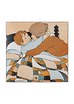 Giving Mother A Hug At Bedtime (Family Art Prints)