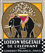Lotion de Elephant (Vintage Cosmetics Graphic Design Greeting Cards)