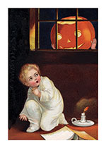 Jack-o-Lantern at Window (Halloween Art Prints)