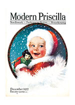 Child Delighted with a Doll (Magazine Covers Christmas Art Prints)