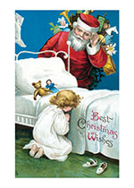 Santa Listening To Christmas Prayers (Santa Claus Christmas Greeting Cards)
