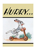Rabbit Riding Scooter (Get Well Greeting Cards)