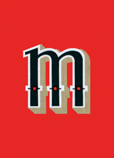 Deco M (Vintage Typography Graphic Design Art Prints)