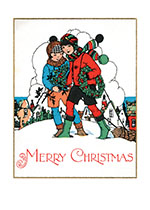 Boys Carrying Holly Wreaths (Many More Christmas Greeting Cards)