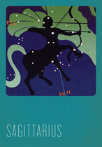 Sagittarius Silk Screened (Zodiac Greeting Cards)