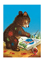 Baby Bear Painting (Birthday Greeting Cards)