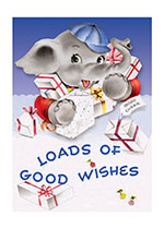 Baby Elephant With Gifts (Birthday Greeting Cards)