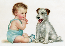 Dog and Baby (Baby Art Prints)