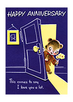 Bear With Flowers (Anniversary Greeting Cards)
