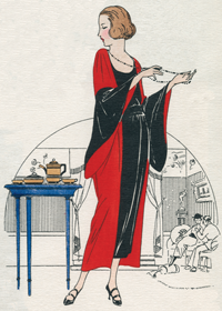 Japanese indoor Costume 1920s (Jazz Age Fashion Greeting Cards)