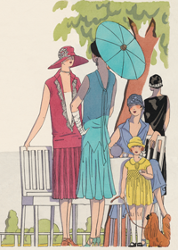 Fashionable Ladies and Girls of the 1920s (Jazz Age Fashion Greeting Cards)