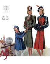 Forties Outerwear for Ladies and Girls (WW II Fashion Greeting Cards)