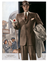 Men's Suits for Travel from the 1940s (WW II Fashion Greeting Cards)