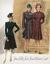 Fall Suiting From the 1940s (WW II Fashion Greeting Cards)