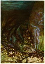 The Dragon in his Lair (Fantasy and Legend Greeting Cards)