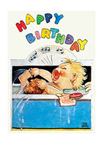 Baby Singing In the Bath (Birthday Greeting Cards)
