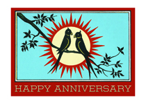 The Blue Birds of Happiness (Anniversary Greeting Cards)