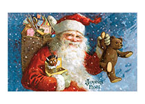 Santa with a Teddy Bear (Santa Claus Christmas Greeting Cards)
