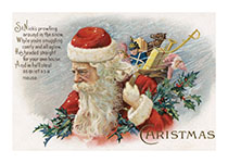 Santa with a Bundle of Toys (Santa Claus Christmas Greeting Cards)