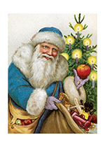Santa in a Blue Suit (Santa Claus Christmas Greeting Cards)