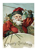 Santa Cracking his Whip (Santa Claus Christmas Greeting Cards)