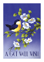 Bird and Flowers (Get Well Greeting Cards)