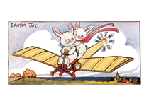 Rabbits on an Airplane (Easter Greeting Cards)