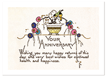 Elegant Birds and Flowers (Anniversary Greeting Cards)
