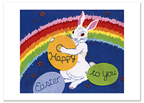 Rainbow Bunny Easter (Easter Greeting Cards)