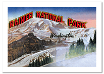 Rainier National Park Postcard (Americana Travel Greeting Cards)