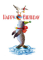 Circus Seal (Birthday Greeting Cards)