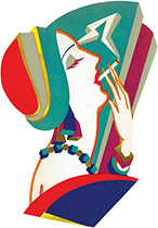 Smoking Flapper (Art Deco Ladies Art Prints)