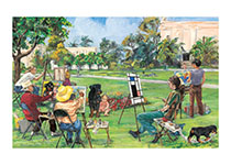 Carl with Artists (Good Dog, Carl Art Prints)