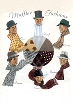 30s Fashion Mens' Mufflers (Art Deco Fashion Greeting Cards)