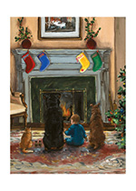 Carl and Friends Waiting for Santa (Signed) (Good Dog, Carl Art Prints)