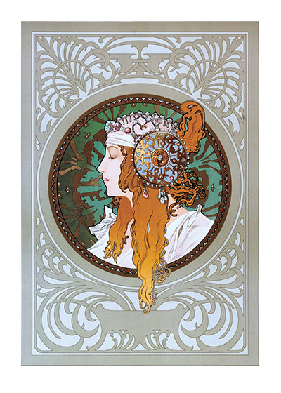 Alphonse Mucha Greeting Card, Byzantine Blonde (Alphonse Mucha Greeting Cards)