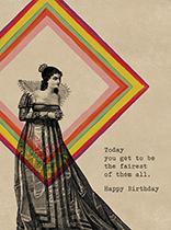 Lady with a Rainbow Square (Birthday Greeting Cards)