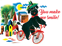 Poodle on a Bicycle (Friendship Greeting Cards)