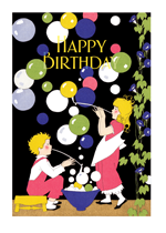Children Blowing Bubbles (Birthday Greeting Cards)