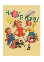Happy Children With Balloons (Birthday Greeting Cards)