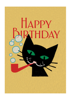 Cat With Pipe (Birthday Greeting Cards)