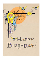 Flowers and Bees (Birthday Greeting Cards)