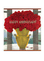 Vase of Red Roses Anniversary (Anniversary Greeting Cards)
